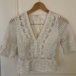 A&F white lace top